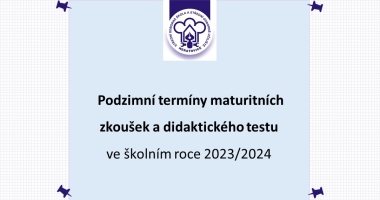 Podzimní termíny maturitních zkoušek ve školním roce 2023/24